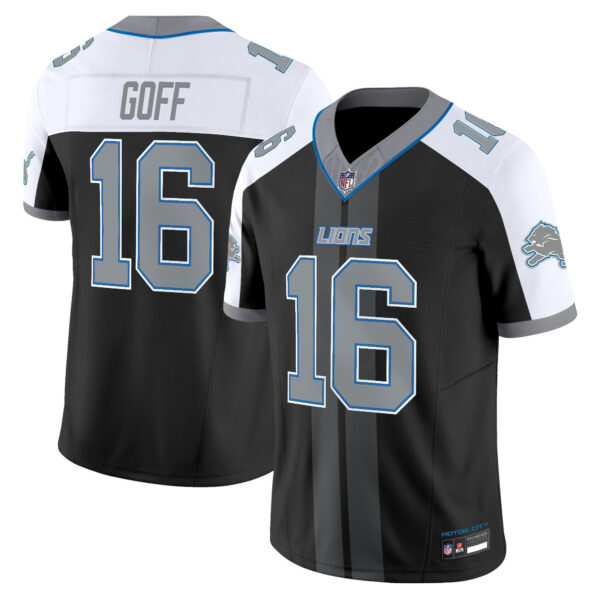 Detroit Lions Jared Goff Motor City Racing Edition Vapor Limited Jersey - All Stitched - Black Alternate