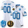 Detroit Lions '90th & John Madden' Patch Vapor Limited Custom Jersey - All Stitched - White