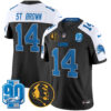 Detroit Lions St. Brown '90th & John Madden' Patch Vapor Limited Jersey - All Stitched - Black Alternate