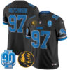 Detroit Lions Hutchinson '90th & John Madden' Patch Vapor Limited Jersey - All Stitched - Black
