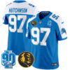 Detroit Lions Hutchinson '90th & John Madden' Patch Vapor Limited Jersey - All Stitched - Blue Alternate