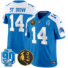 Detroit Lions St. Brown '90th & John Madden' Patch Vapor Limited Jersey - All Stitched - Blue Alternate