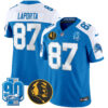 Detroit Lions Sam Laporta '90th & John Madden' Patch Vapor Limited Jersey - All Stitched - Blue Alternate