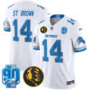 Detroit Lions St. Brown '90th & John Madden' Patch Vapor Limited Jersey - All Stitched - White