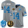 Detroit Lions St. Brown '90th & John Madden' Patch Vapor Limited Jersey - All Stitched - Gray