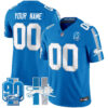 Detroit Lions Throwback 90th Year Patch Vapor Limited Custom Jersey - All Stitched - Blue