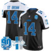Detroit Lions St. Brown Throwback 90th Year Patch Vapor Limited Jersey - All Stitched - Black Alternate