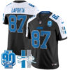 Detroit Lions Sam Laporta Throwback 90th Year Patch Vapor Limited Jersey - All Stitched - Black Alternate