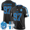 Detroit Lions Hutchinson Throwback 90th Year Patch Vapor Limited Jersey - All Stitched - Black