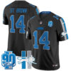 Detroit Lions St. Brown Throwback 90th Year Patch Vapor Limited Jersey - All Stitched - Black