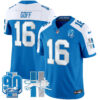 Detroit Lions Jared Goff Throwback 90th Year Patch Vapor Limited Jersey - All Stitched - Blue Alternate