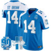 Detroit Lions St. Brown Throwback 90th Year Patch Vapor Limited Jersey - All Stitched - Blue Alternate