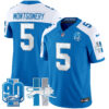Detroit Lions David Montgomery Throwback 90th Year Patch Vapor Limited Jersey - All Stitched - Blue Alternate