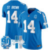 Detroit Lions St. Brown Throwback 90th Year Patch Vapor Limited Jersey - All Stitched - Blue
