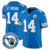 Detroit Lions St. Brown Est. 1934 Patch Vapor Limited Jersey - All Stitched - Blue