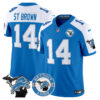 Detroit Lions St. Brown Est. 1934 Patch Vapor Limited Jersey - All Stitched - Blue Alternate