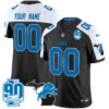 Detroit Lions 2025 'Michigan & 90th Year' Patch Vapor Custom Jersey - All Stitched - Black