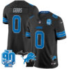 Detroit Lions Jahmyr Gibbs 2025 'Michigan & 90th Year' Patch Vapor Jersey - All Stitched - Black