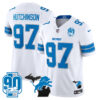 Detroit Lions Hutchinson 2025 'Michigan & 90th Year' Patch Vapor Jersey - All Stitched - White