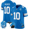 Detroit Lions Isiah Pacheco 2025 'Michigan & 90th Year' Patch Vapor Jersey - All Stitched - Blue