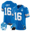 Detroit Lions Jared Goff 2025 'Michigan & 90th Year' Patch Vapor Jersey - All Stitched - Blue