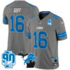 Detroit Lions Jared Goff 2025 'Michigan & 90th Year' Patch Vapor Jersey - All Stitched - Gray