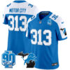 Detroit Lions Motor City 313 2025 'Michigan & 90th Year' Patch Vapor Jersey - All Stitched - Blue Alternate