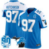 Detroit Lions Hutchinson 2025 'Michigan & 90th Year' Patch Vapor Jersey - All Stitched - Blue Alternate
