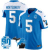 Detroit Lions David Montgomery 2025 'Michigan & 90th Year' Patch Vapor Jersey - All Stitched - Blue Alternate