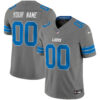 Detroit Lions Vapor Limited Custom Jersey - All Stitched - Gray