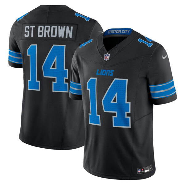 Detroit Lions St. Brown Vapor Limited Custom Jersey - All Stitched - Black