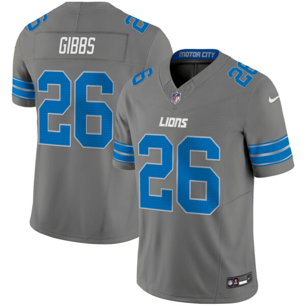 Detroit Lions Jahmyr Gibbs Vapor Limited Custom Jersey - All Stitched - Gray