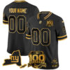 New York Giants 100th Season & State Patch Gold Vapor Limited Custom Jersey - All Stitched - Black Gold