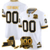 New York Giants 100th Season & State Patch Gold Vapor Limited Custom Jersey - All Stitched - White Gold