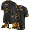 New York Giants Jaxson Dart 100th Season & State Patch Gold Vapor Limited Jersey - All Stitched - Black Gold