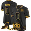 New York Giants Brian Burns 100th Season & State Patch Gold Vapor Limited Jersey - All Stitched - Black Gold