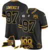 New York Giants Dexter Lawrence II 100th Season & State Patch Gold Vapor Limited Jersey - All Stitched - Black Gold