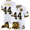 New York Giants Cam Skattebo 100th Season & State Patch Gold Vapor Limited Jersey - All Stitched - White Gold