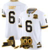New York Giants Jaxson Dart 100th Season & State Patch Gold Vapor Limited Jersey - All Stitched - White Gold