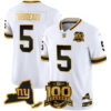 New York Giants Kayvon Thibodeaux 100th Season & State Patch Gold Vapor Limited Jersey - All Stitched - White Gold