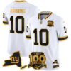 New York Giants Eli Manning 100th Season & State Patch Gold Vapor Limited Jersey - All Stitched - White Gold