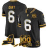 New York Giants Jaxson Dart 100th Season & State Patch Gold Vapor Limited Jersey - All Stitched - Black Limited