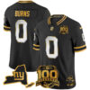 New York Giants Brian Burns 100th Season & State Patch Gold Vapor Limited Jersey - All Stitched - Black Limited