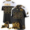 New York Giants Big Blue 202 100th Season & State Patch Gold Vapor Limited Jersey - All Stitched - Alternate