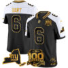 New York Giants Jaxson Dart 100th Season & State Patch Gold Vapor Limited Jersey - All Stitched - Alternate