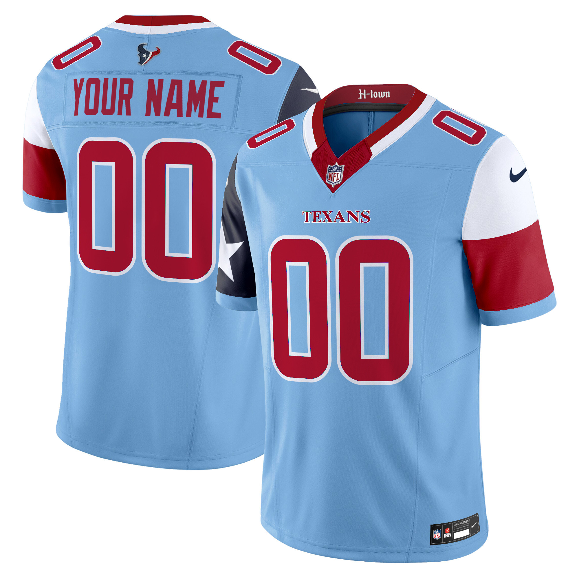 Houston Texans Vapor Limited Custom Jersey - All Stitched - Blue