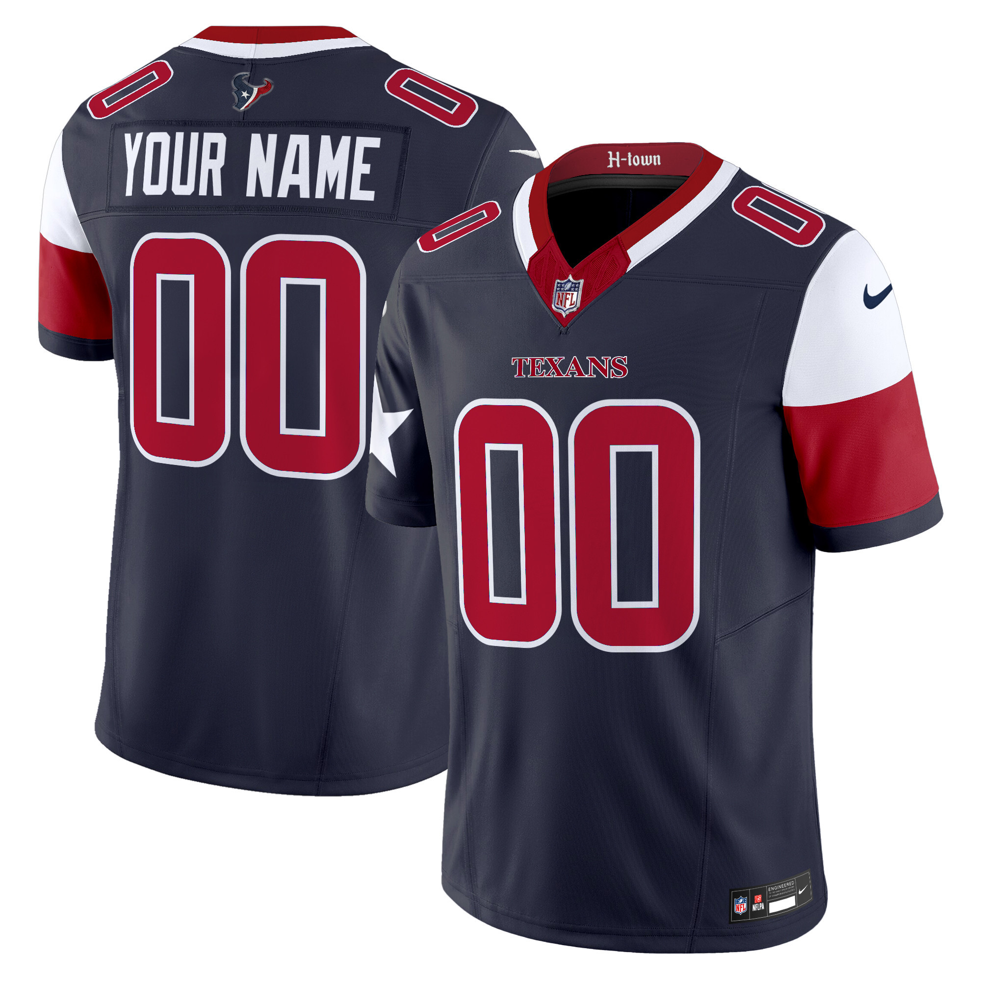 Houston Texans Vapor Limited Custom Jersey - All Stitched - Navy