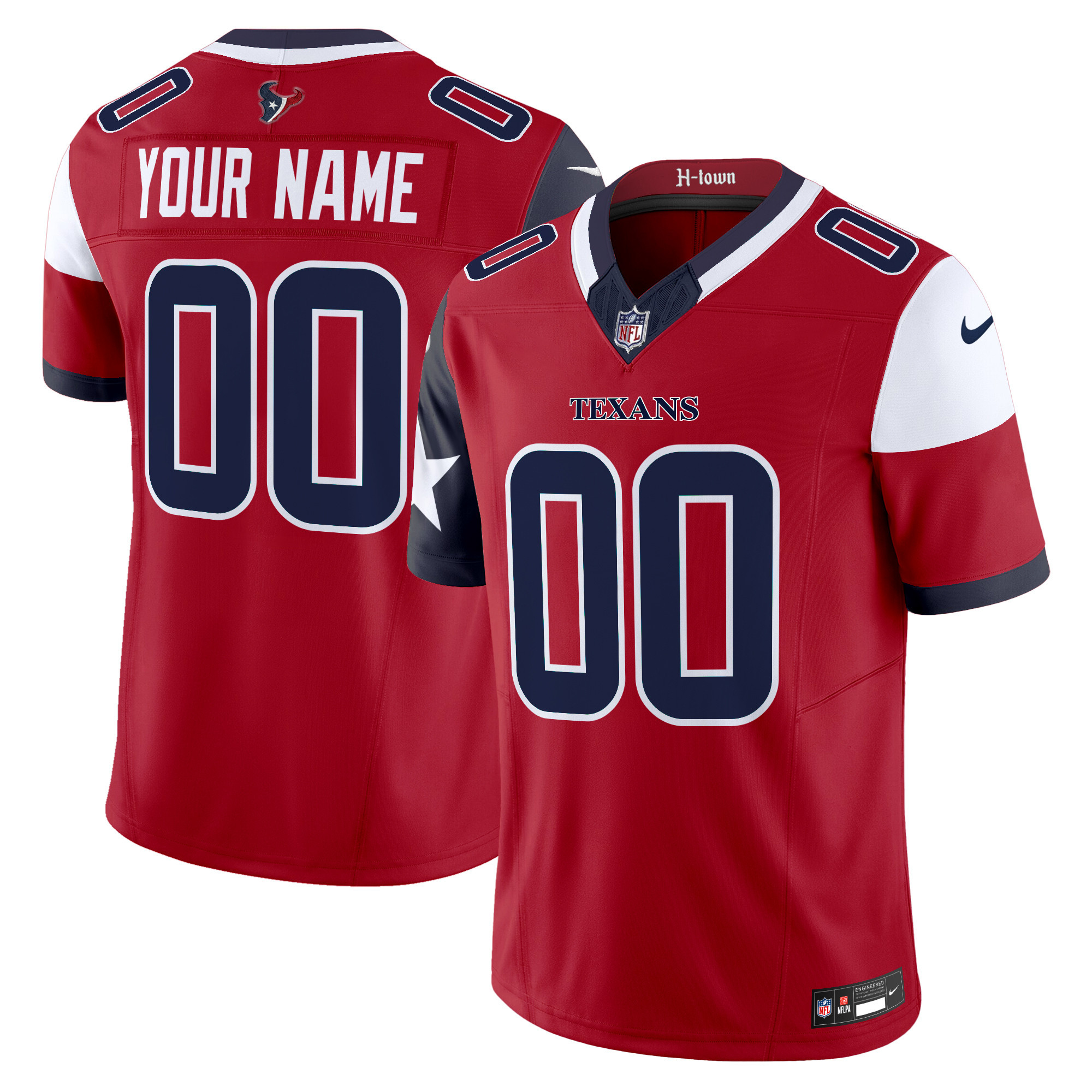 Houston Texans Vapor Limited Custom Jersey - All Stitched - Red