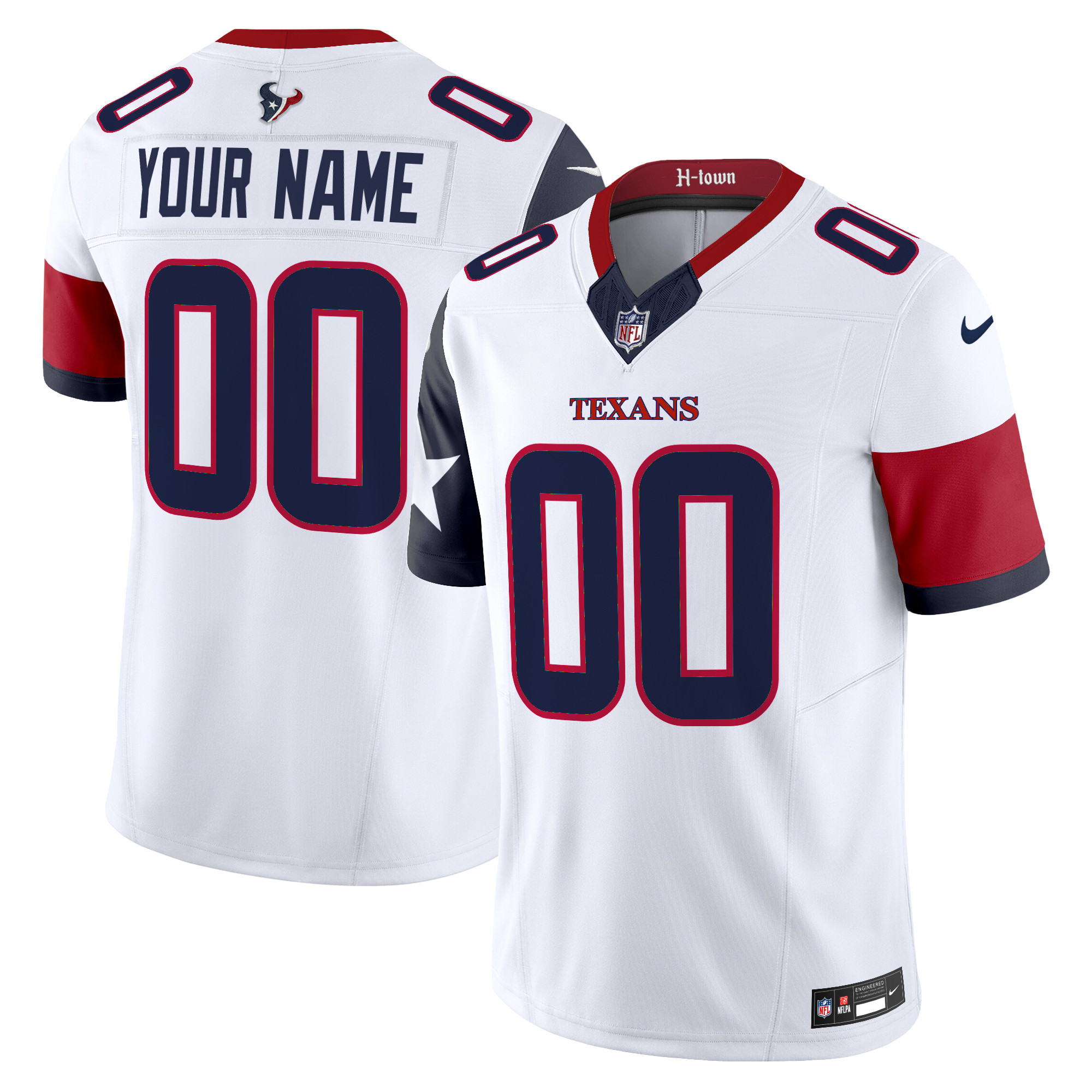 Houston Texans Vapor Limited Custom Jersey - All Stitched - White