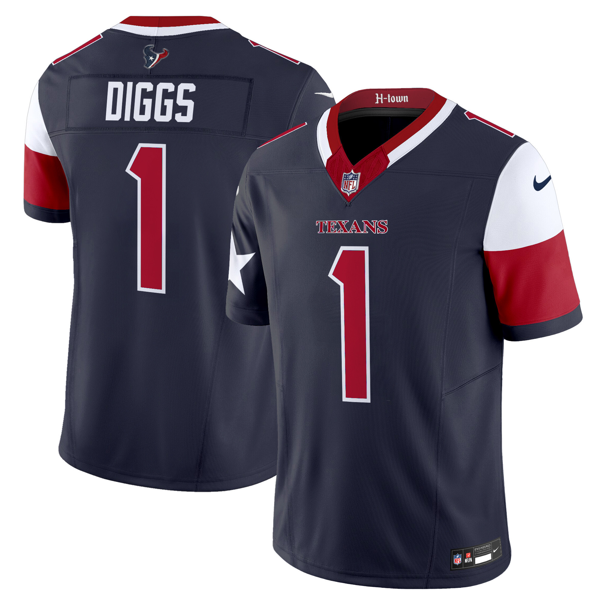 Houston Texans Stefon Diggs Vapor Limited Jersey - All Stitched - Navy